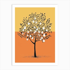 Pear Tree Minimalistic Drawing 4 Art Print