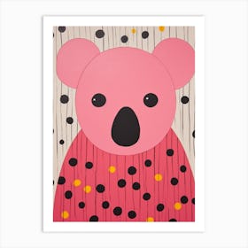 Pink Polka Dot Koala 2 Art Print