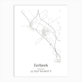 Eerbeek,Netherlands Minimalist Map Art Print