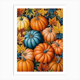 Autumn Pumpkins 3 Art Print