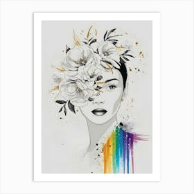 Rainbow Woman Canvas Print Art Print