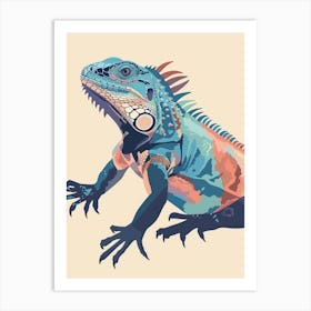 Blue Iguana Modern Illustration 10 Art Print