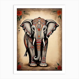 Default Traditional Madhubani Style Painting Of An Elephant On 1 (1) Art Print