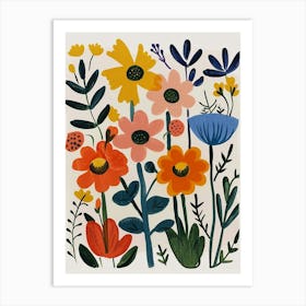 Painted Florals Marigold 4 Art Print