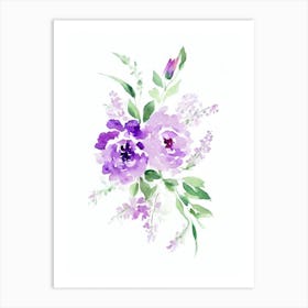 Lilac 2 Watercolour Flower Art Print