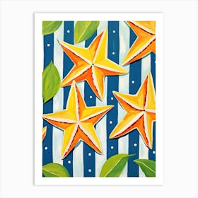 Starfruit Fruit Summer Illustration 4 Art Print