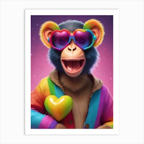 Monkey In Sunglasses 4 Art Print