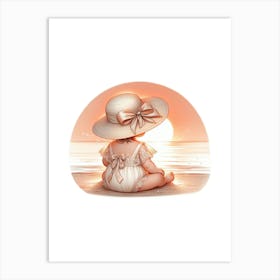 Little Girl In A Hat 4 Art Print