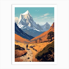 Great Himalaya Trail Nepal 1 Vintage Travel Illustration Art Print