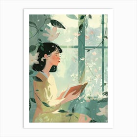 Girl Reading A Book 2 Art Print