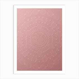 Geometric Gold Glyph on Circle Array in Pink Embossed Paper n.0203 Art Print