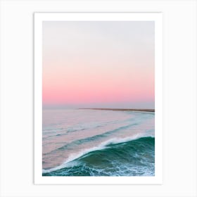 Brighton Beach, East Sussex Pink Photography 5 Art Print