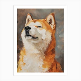 Akita Acrylic Painting 3 Art Print