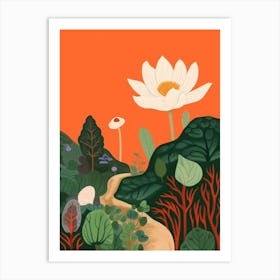 Boho Wildflower Painting Bloodroot Sanguinaria 2 Art Print