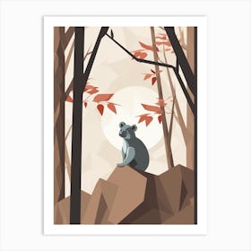 Koala Minimalist Abstract 2 Art Print