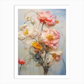 Abstract Flower Painting Peony 3 Art Print