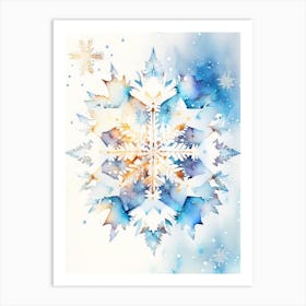Symmetry, Snowflakes, Storybook Watercolours 3 Art Print