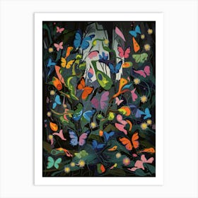 Butterflies in a Forest Montage III Art Print