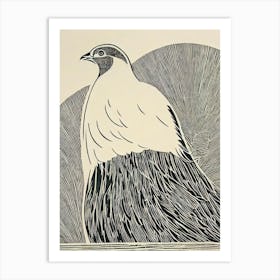 Partridge 3 Linocut Bird Art Print
