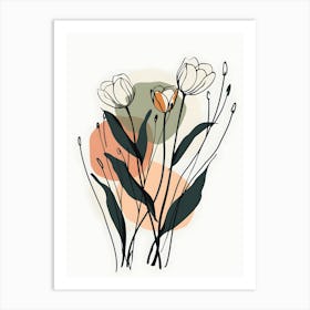 Minimalist Flower Line Art 11 Art Print