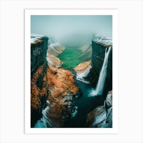 Waterfall In Iceland 1 Art Print