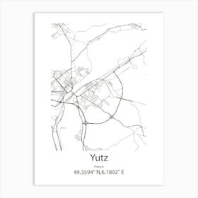 Yutz,France Minimalist Map Art Print