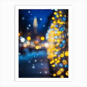 Aglow Magical Background Holiday 2022 Yellow New Year Classic Glow Blurred Beautiful Garl (15) Art Print