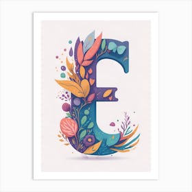 Colorful Letter E Illustration 80 Art Print