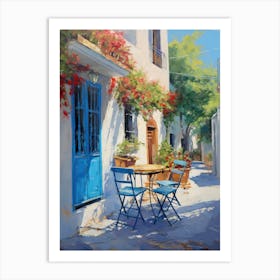 Table And Chairs In Greece Art Print