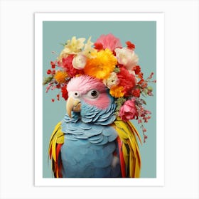 Bird With A Flower Crown Budgerigar 2 Art Print