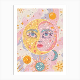 Moon And Stars 1 Art Print