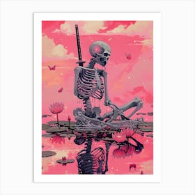 Skeleton In Pink 3 Art Print