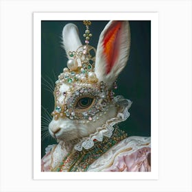 Rabbit With Pearls Art Print