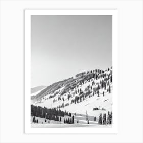 Gudauri, Georgia Black And White Skiing Poster Art Print