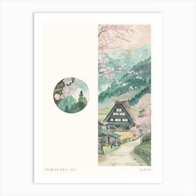 Shirakawa Go Japan 2 Cut Out Travel Poster Art Print