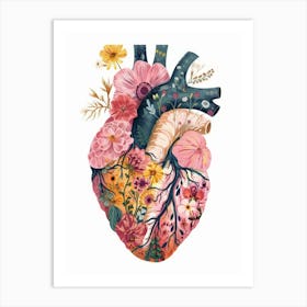 Heart With Flowers 4 Art Print