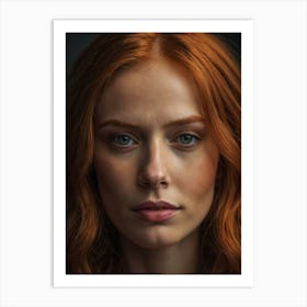 Portrait Of A Woman With Red Hair 3 Art Print