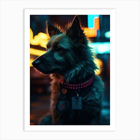 Neon Dog 3 Art Print