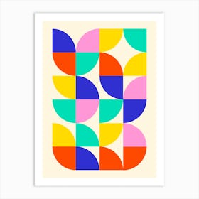 Abstract Colorful Mid Century Pattern Art Print