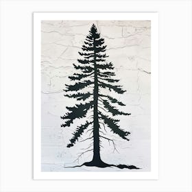 Redwood Tree Simple Geometric Nature Stencil 3 Art Print