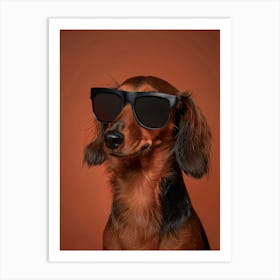 Dachshund In Sunglasses.Generated AI. Art Print Affiche