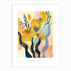 Colourful Flower Illustration Poster Buttercup 2 Art Print