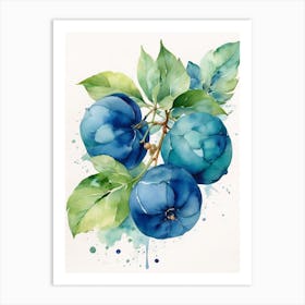 Blue Plums Art Print