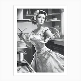 Lady In The Kitchen Art Print