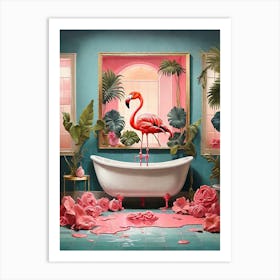 Pink Flamingo Canvas Print Art Print