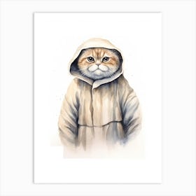 Scottish Fold Cat As A Jedi 3 Art Print