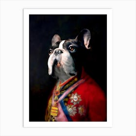 Junior The Singing Bulldog Pet Portraits Art Print