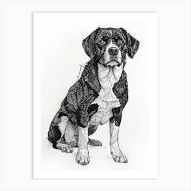 Entlebucher Mountain Dog Line Sketch 1 Art Print