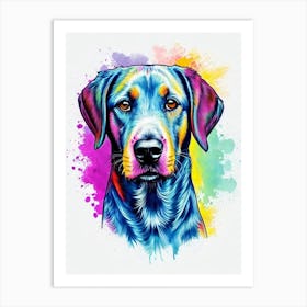 Plott Hound Rainbow Oil Painting Dog Art Print