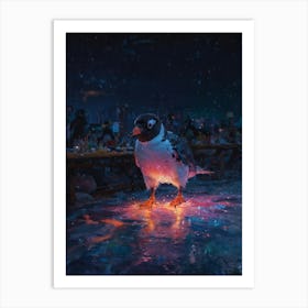 Penguin At Night Art Print